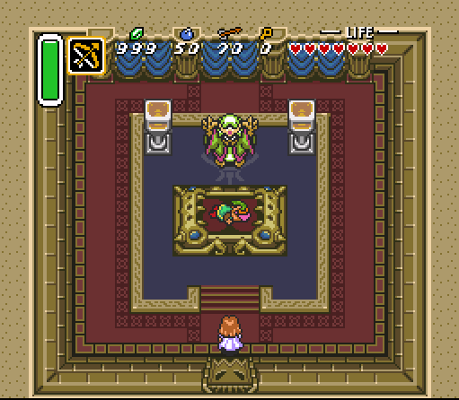 Link is about to be imprisoned in crystal